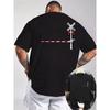 European Size New Summer Men's Casual T-Shirt, Round Neck Short Sleeve Top, Knitted Fabric, Cool and Comfortable, Double-Sided Print On Front and Back