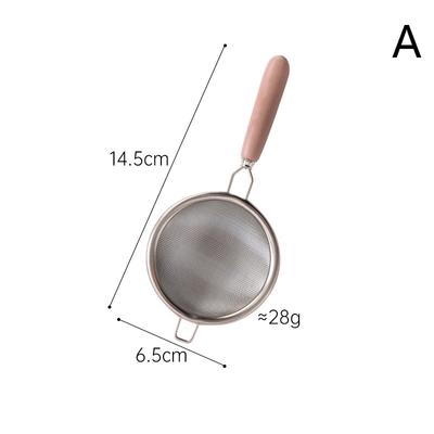 Wooden Handle Reusable Tea Strainer Stainless Steel Fine Leak Mesh Sieve Tea Leaf Infuser Coffee Filters Teapot Accessories