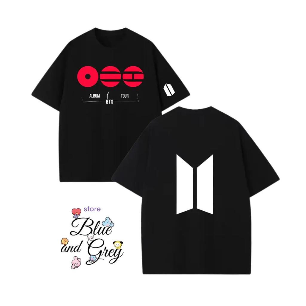2026  BTS Comback World Tour T-shirt Women Men Casual Loose Oversized Y2k Short Sleeve Streetwear Hip Hop Harajuku Female Clothing