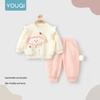 Youqi Baby Girl Long Sleeve 2-Piece Set: Hoodie and Pants for Autumn/Spring