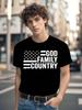 Patriotisches Amerikanisches Flaggen T-Shirt - GOTT FAMILIE LAND Fett ...