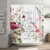 Bright Orange Blue Shower Curtain Decorative Bath Curtains with Floral Print Waterproof Fabric for Bathroom (Size: W72 X L84)
