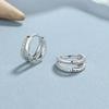 925 Sterling Silver Small Hoop Earrings For Women Luxury Elegant Love Heart Cubic Zirconia Earring Classic Party Wedding Jewelry