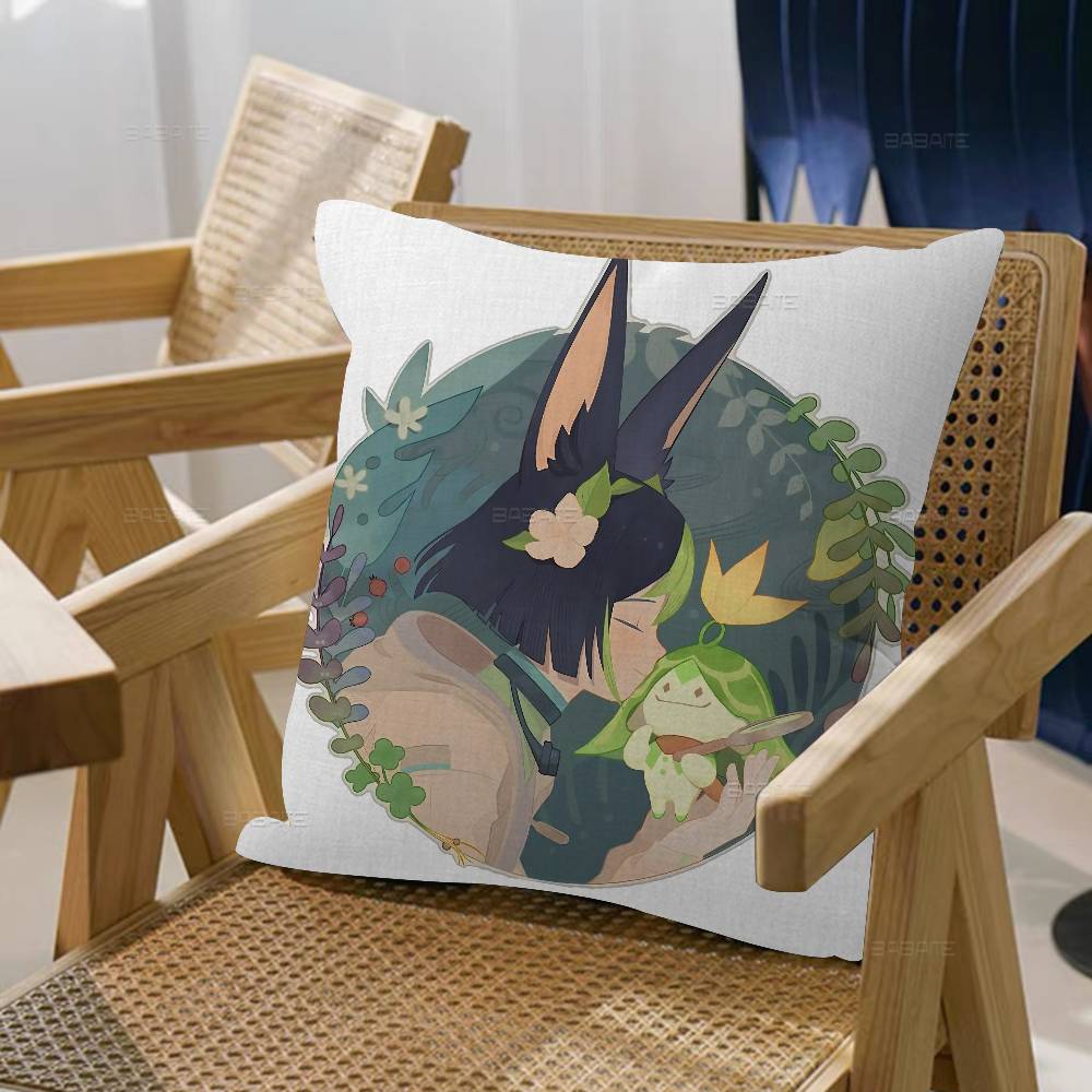 Tighnari Genshin Impact Cushion Cover Pillowcase Upholstery Sofa Throw Pillow Home Decor Pillowcas