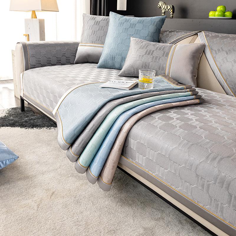 Summer Sofa Cushion Summer Cool Mat Seat Cushion Modern Simple High-End Piece Combination Sofa Cover Cover Cloth