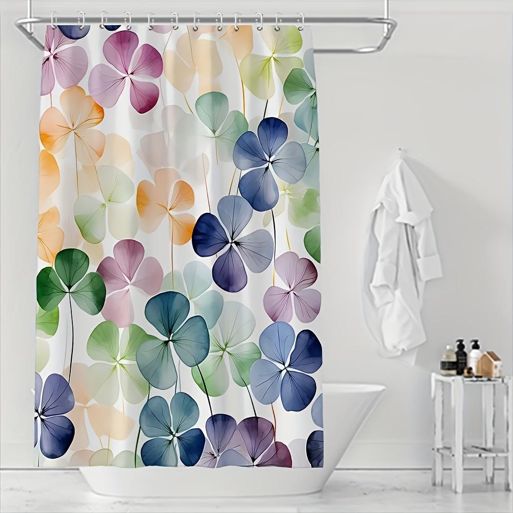 

Polyester Digital Printing Color Watercolor Four-Leaf Clover 1Pc Shower Curtain | Bathroom Curtain Decoration W60H190(CM)-1 Pcs
