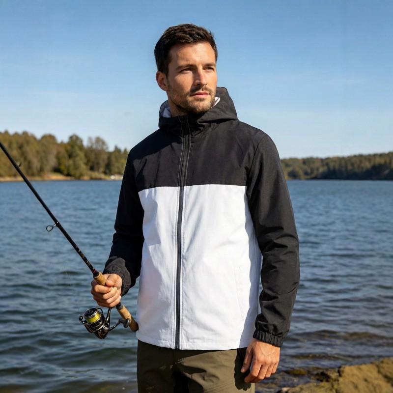 Mens Outdoor Jacket Lightweight Hiking Camping Hooded Windbreaker Sports Coat