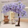 Blue Flower Indoor and Outdoor Artificial Potted Tree for Landscaping and Living Room Decor