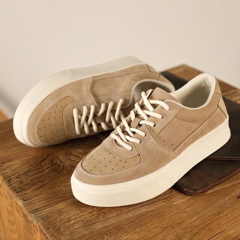 

Новые повседневные туфли ручной работы из кожи, мужские кроссовки, дышащая обувь для активного отдыха, горячая распродажа, повседневные кожаные туфли на толстой подошве в британском стиле 44 хаки