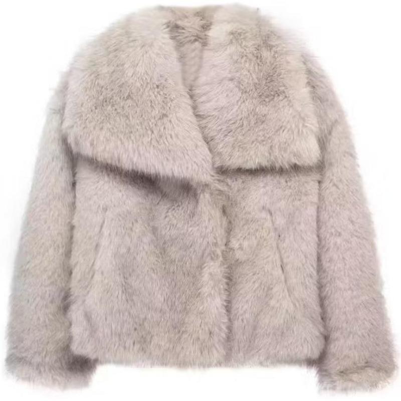 Vintage Kunstpelz Übergroße Mäntel Damenmode 2026 Herbst Winter Dicke Warme Jacken Lässige Taschen Elegante Oberbekleidung