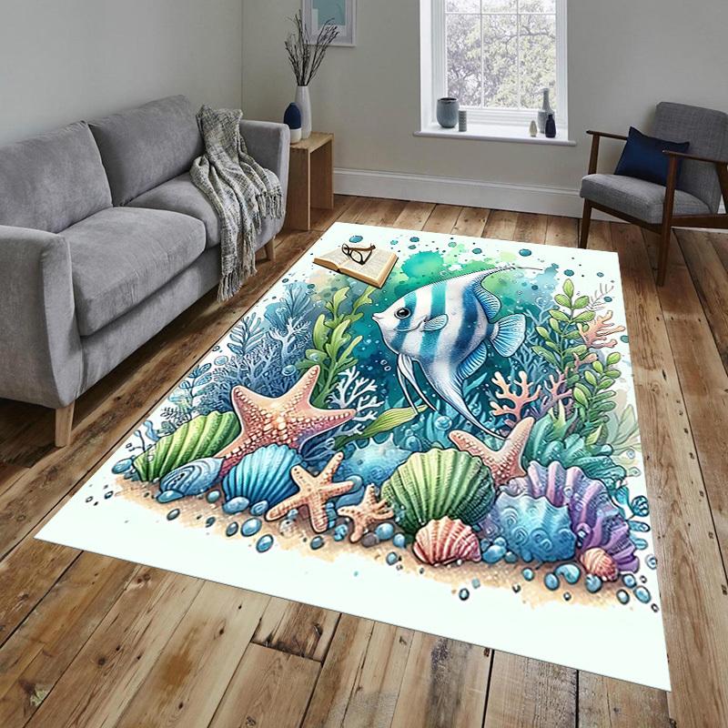 Ocean Marine Pattern Area Rug, Office Carpet Indoor Outdoor Entrance Doormat, Non-Slip Soft And Comfortable, Living Room, c122079