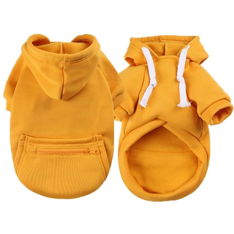 Spring and Autumn Yellow Dog Hoodies Sweatshirt Jacket for Small and Medium Dog Pet Coat Puppy Clothes Chihuahuas Bulldog Costume Puppy Pet Clothes