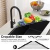 4Pcs Triangle Dish Drying Rack Stainless Steel Roll-Up Dish Drying Holder Foldable Over The Sink Corner Dish Drainer Mat