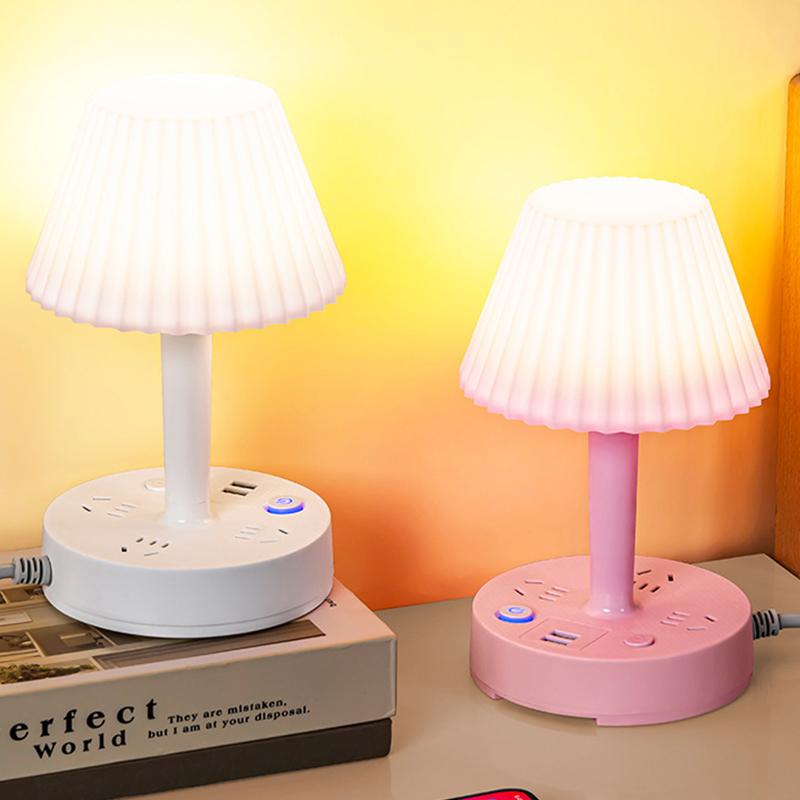Desk Lamps For Home Office,Modern Multifunctional Conversion Socket Table Lamp With Safety Door Design For Bedroom, Study