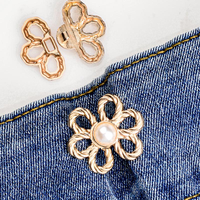 Verstellbarer Taillengürtel mit sechsblättriger Blume – nahtlos, abnehmbarer Knopf zum Festziehen der Hose