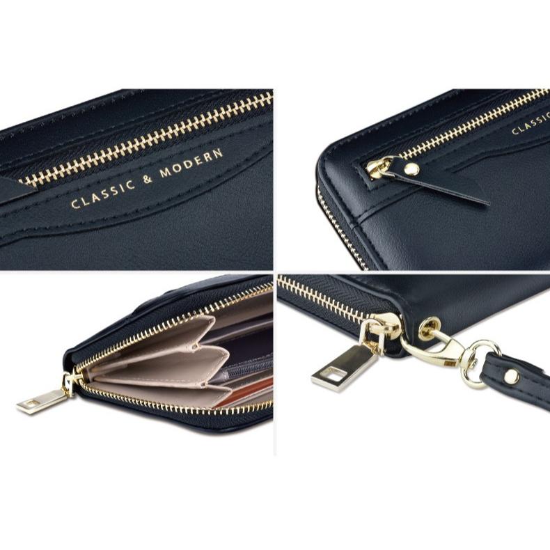 Leather Zip Wallet  Accordion Wallet