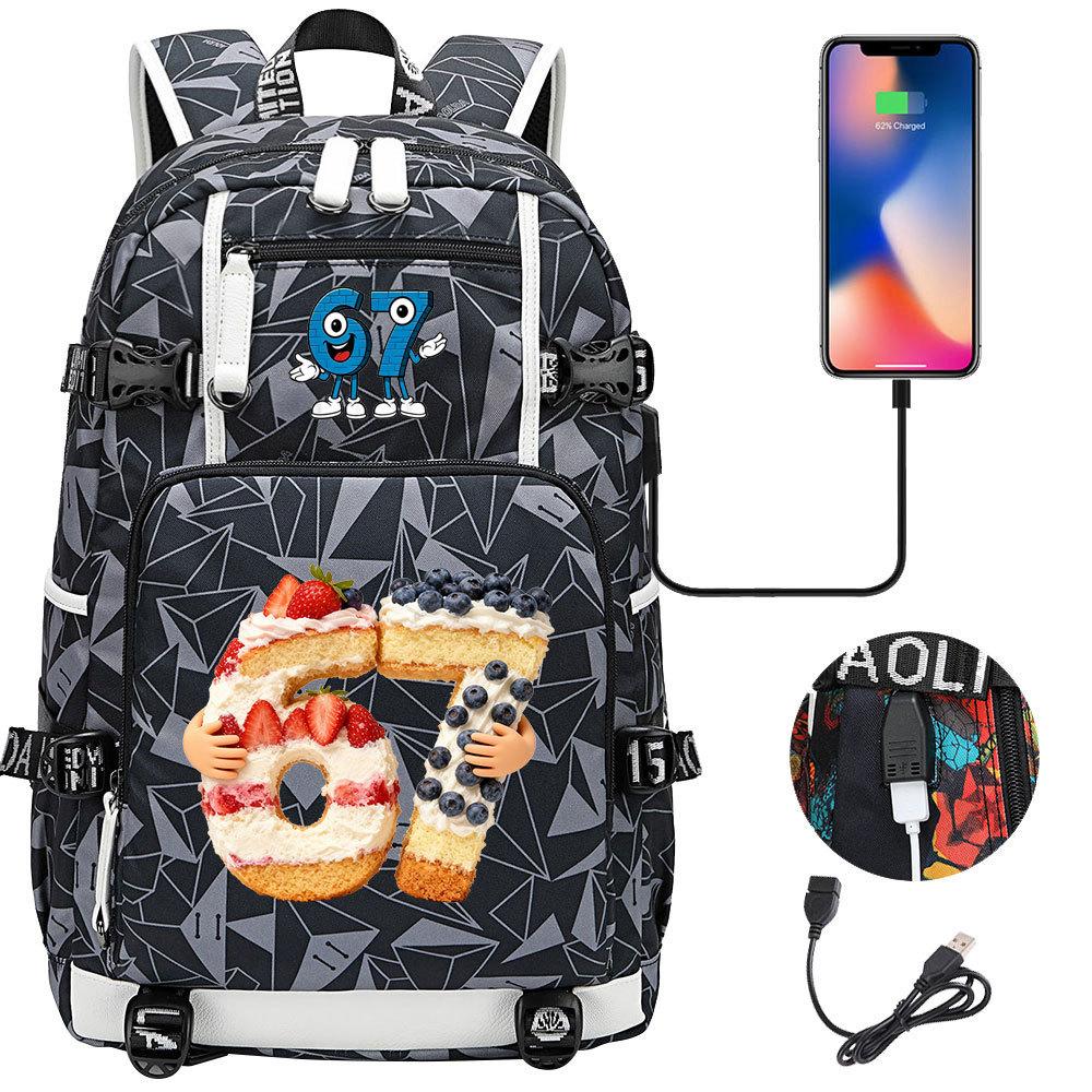 USB Charging Backpack for Teen Students Travel Laptop Daypack 67 Gourmet Style Lightweight Water-Resistant Large Capacity