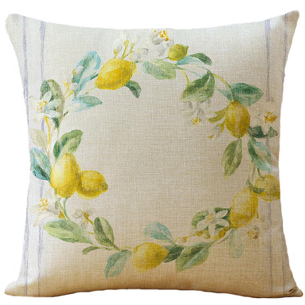 New Nordic Linen Pillowcase Summer Fruit Print Pillowcase Sofa Cushion Cover Home Furnishing