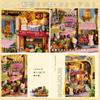 Moin Moin Dollhouse Miniature DIY Kit with LED Light and Display Stand Teddy Bear Storage Case for Beginners