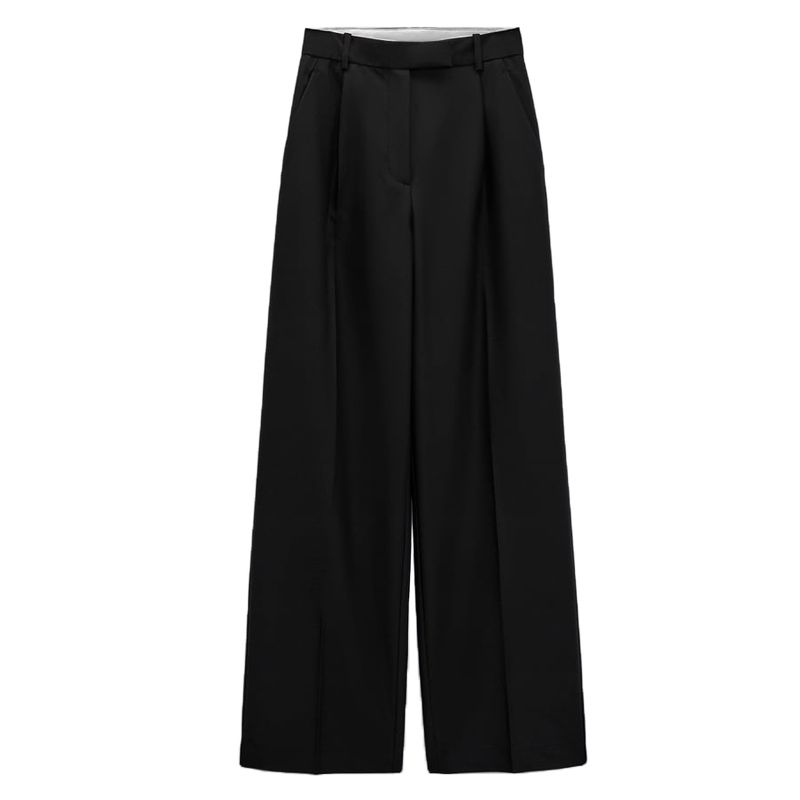 Slim Looking High Waist Loose Drape Texture Mop Trousers