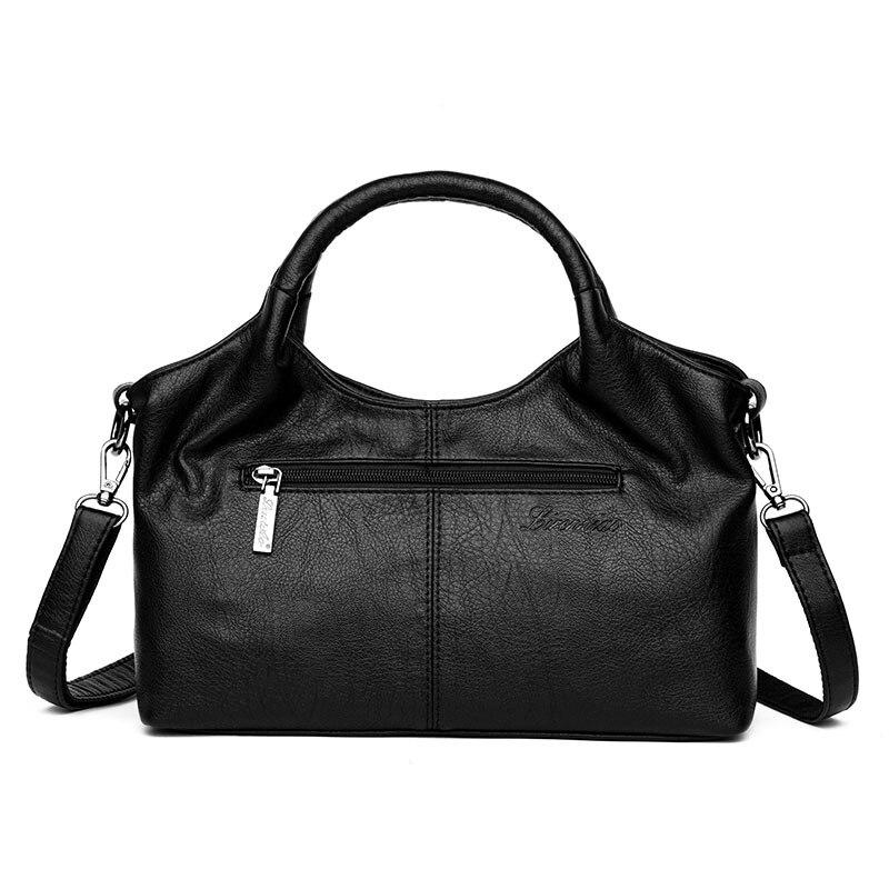 Johnature Borsa da donna in morbida pelle di moda Borse a tracolla a tracolla di grande capacità Borsa di lusso Borsa casual in tinta unita