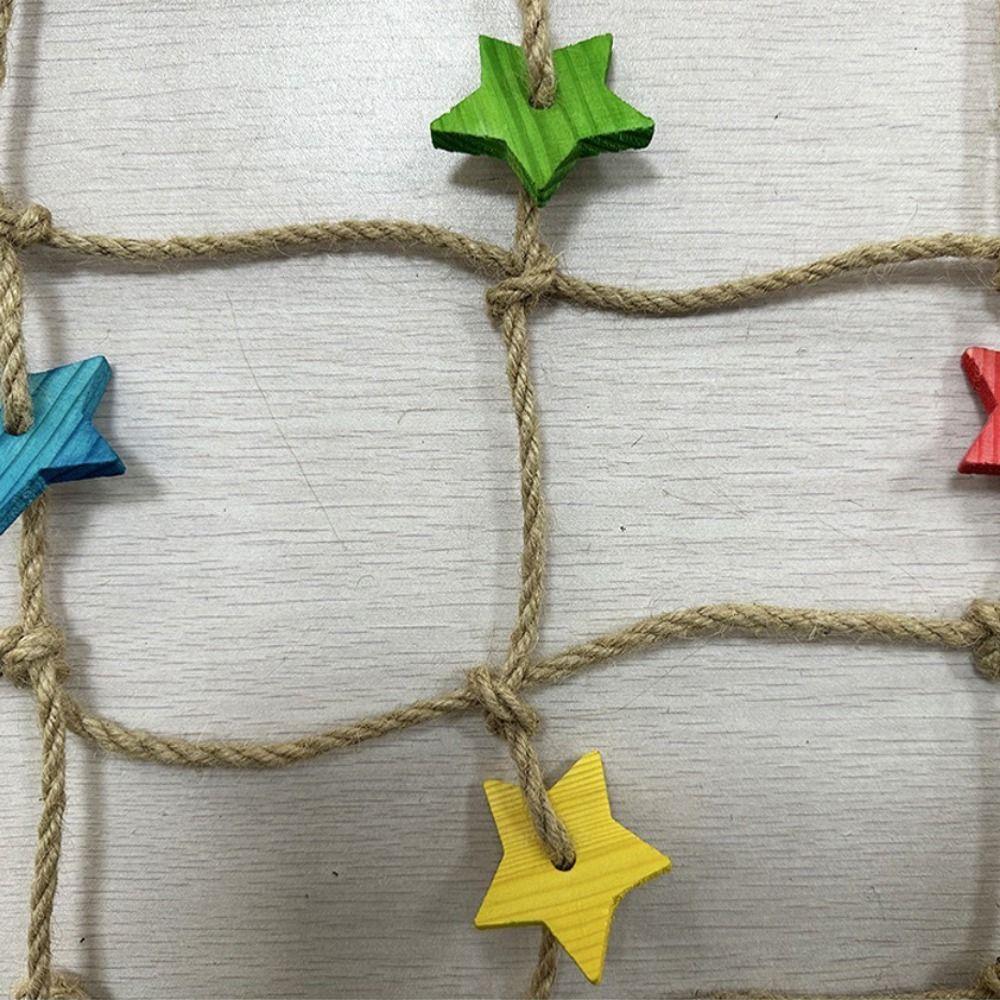 Colorful Star Parrot Climbing Net Hanging Bird Stand Net Creative Bird Cage Toy Indoor