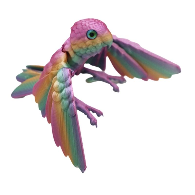 Flexible Joints Articulated Parrots Fidgety Toy Desktop Decors 3D Printed Parrots,Realistic Parrots Statue Home Decors