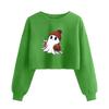 Women's Fashion Halloween Printed Navel-Exposed Long Sleeve Pullover Sweatshirt