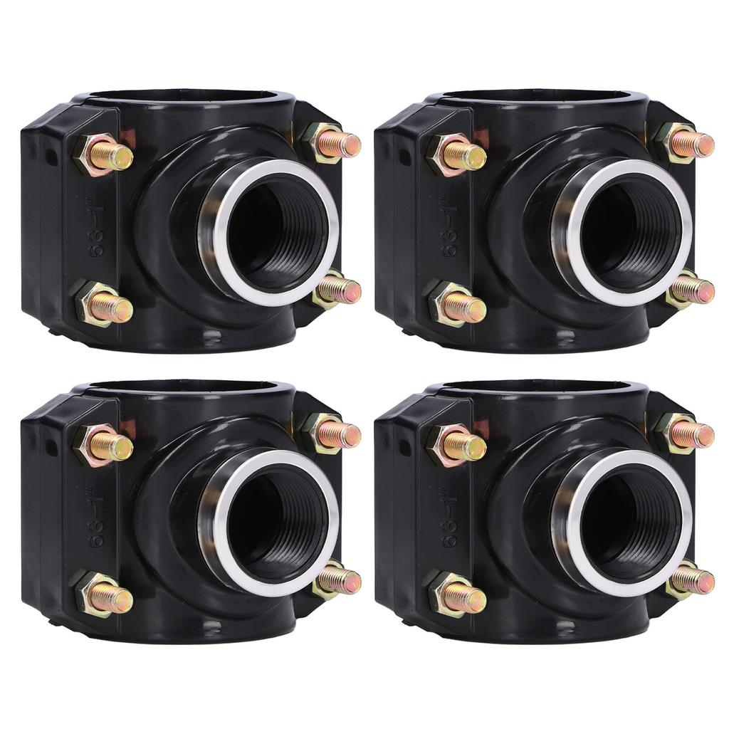 4 Sets Water Drain Saddle Plastic Pipe Additional Quick Connector Tee Kit G1 Female Thread
