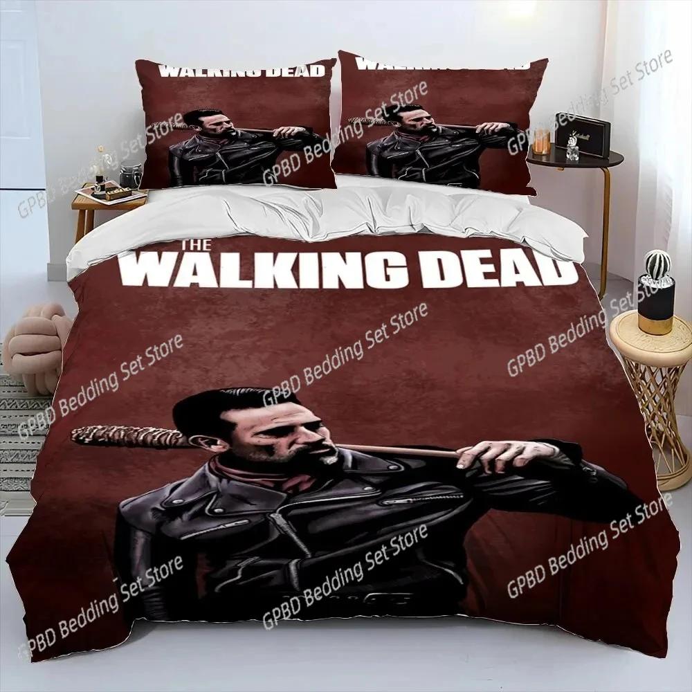 Horror TV The Walking Dead Lincoln Bedding Set Boys Girls Twin Queen Size Duvet Cover Pillowcase Bed Fashion Home Textileextile