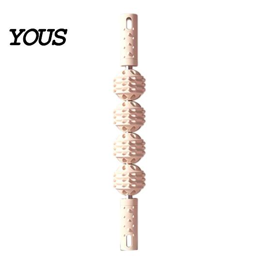 Back Massage Stick Foam Roller 4-Ball Stick, Deep Tissue Muscle Sore Pain Relief Arm Massager, Massager for Leg Belly