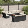 Vidaxl 14-Cz. Garden Lounge Set, Cushions Black Rattan Pe