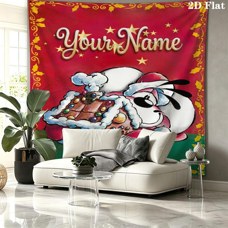 Diddl Custom Name Wall Tapestry Aesthetic Wall Hanging Printed Fabric Blanket Decorative Tapestries for Bedroom Living Room Home Decor