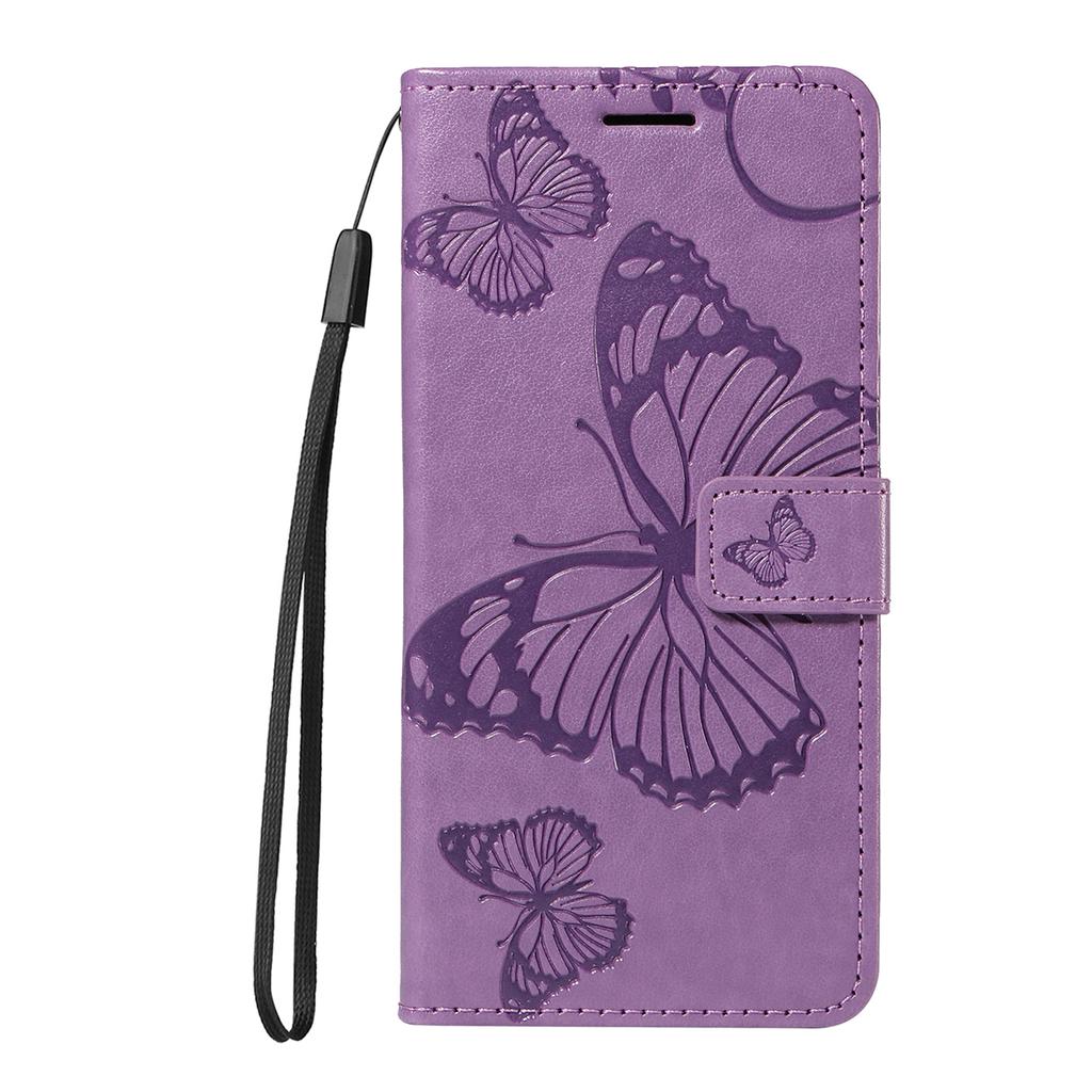 For iPhone 17 Pro Max Wallet Case Floral Butterfly Imprinted Leather Phone Cover Stand
