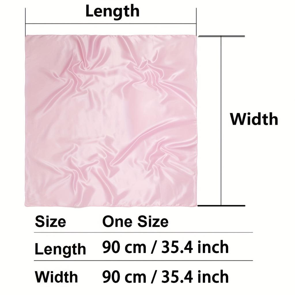 Solid Color Large Bandana Classic Satin Square Scarf Women Imitation Silk Neckerchief Windproof Shawl Head Wrap Hair Accessories