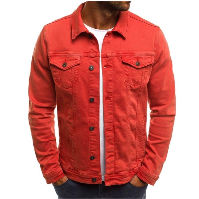 Men's Casual Denim Button-Down Workwear Jacket, European & American Style