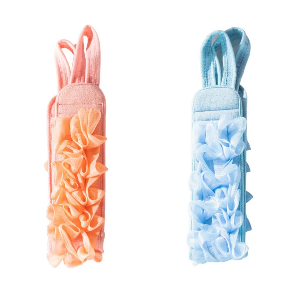 2 In 1 Shower Double-sided Exfoliating Back Scrubber Bath Belt Towel Deep Mud Clean Body Washcloth Rear Scrub Pull Strap