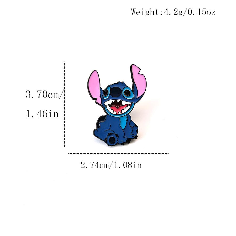 Stitch Cartoon Brooch - Lilo & Stitch Metal Badge Accessories for Clothes and Bags