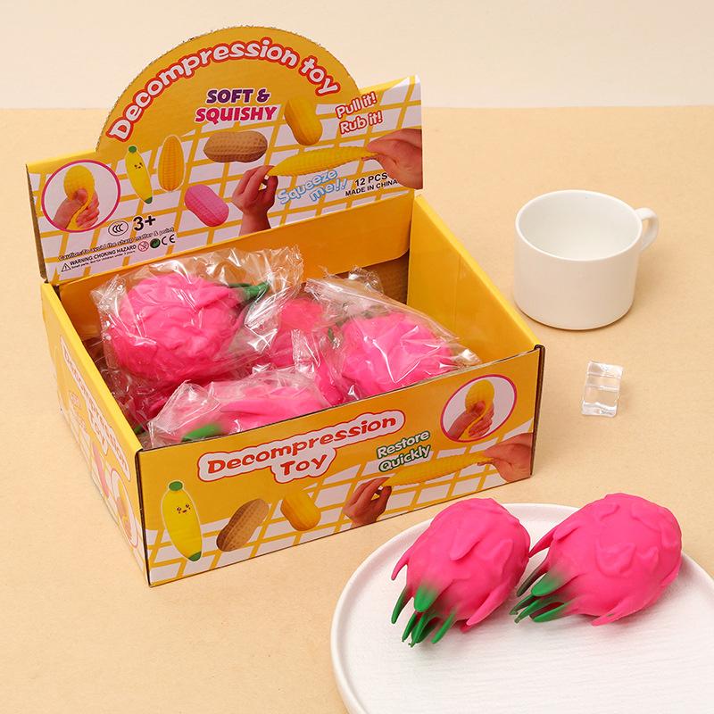 Simulation Dragon Fruit Shaped  Toy Slow Rising Stress Relief Squeeze Toy For Anxiety Relief Anti Stress For Kids Adults