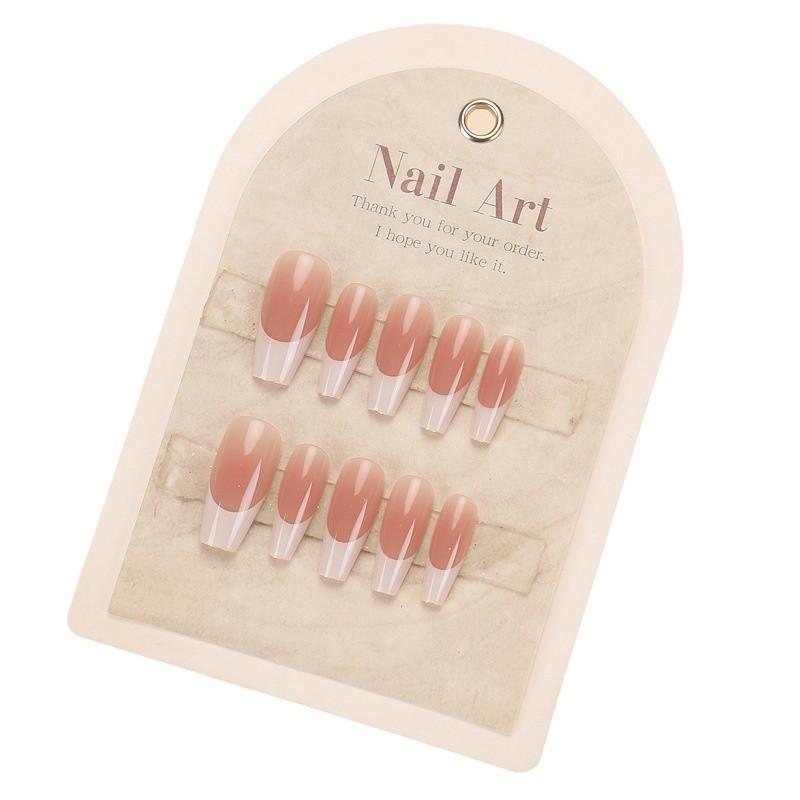 30Pcs White Edge Nail Wear White Edge Blush Press Elegant Fake Nail Tips Skin Brightening Artificial Nails For Diy Nail Art