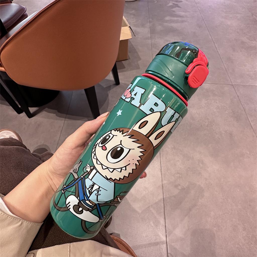 Cute Water Cup Bounce Cover Portable Car Cup Slender Water Cup