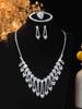 European Style Diamond-Inlaid Evening Necklace & Jewelry Set for Brides