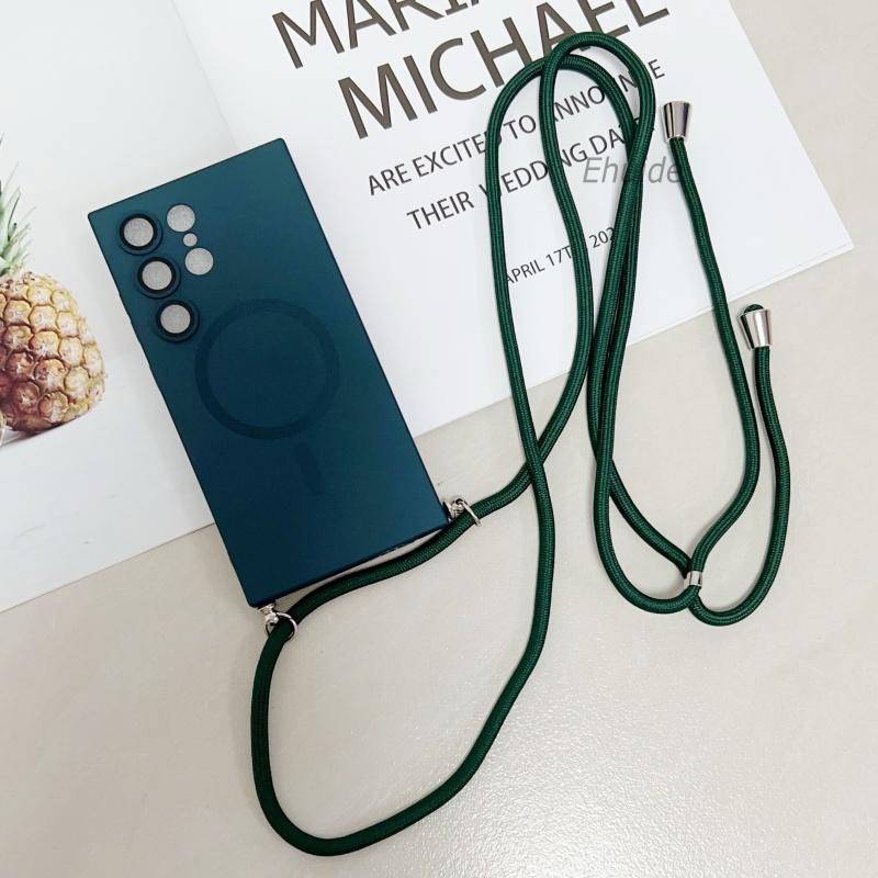 

Metallic Paint Magnetic Case For Samsung Galaxy A17 A56 A36 A16 A55 A35 A15 S26 S25 FE Wireless Crossbody Lanyard Strap Cover S25