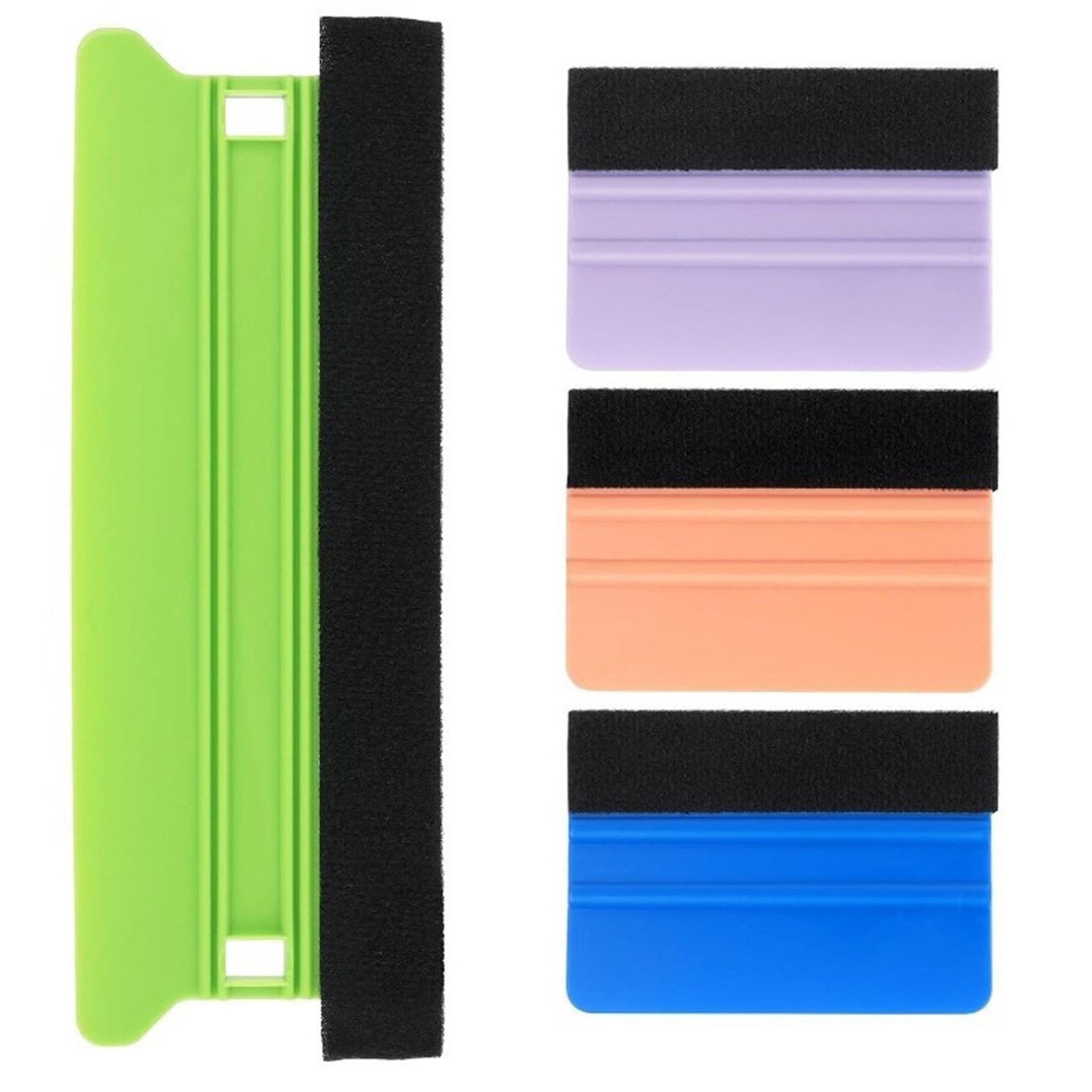 

Squeegee Set 4Pcs with Felt Edge for Bubble Free Application on Car Window Walls Professional Car Wrap Film Installation 1