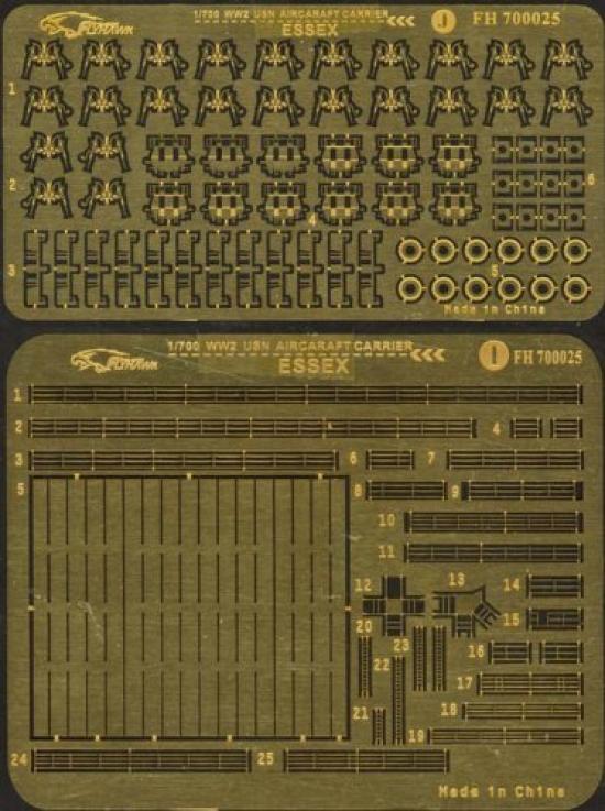 Flyhawk Models Scale US Navy Aircraft Carrier Essex Trumpeter Plastic Model Parts FLYFH700025 1/700 (for 05728/29/30)