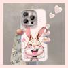 Happy Rabbit Mirror Holder Suitable for Apple 16e Feather Yarn Mobile Phone Case 13promax Lens Film 15 Cute 14