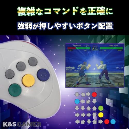 K&SGAMER Gamepad USB Estilo Sega Saturn, Compatível com Steam PC (Preto)