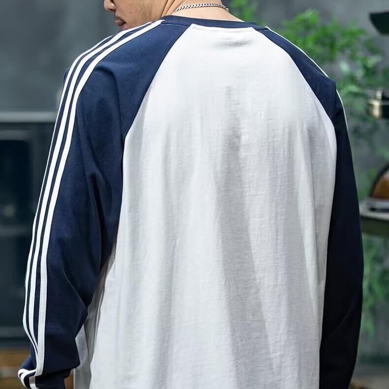 JEEP SPIRIT Men's Striped Round Neck Long Sleeve T-Shirt