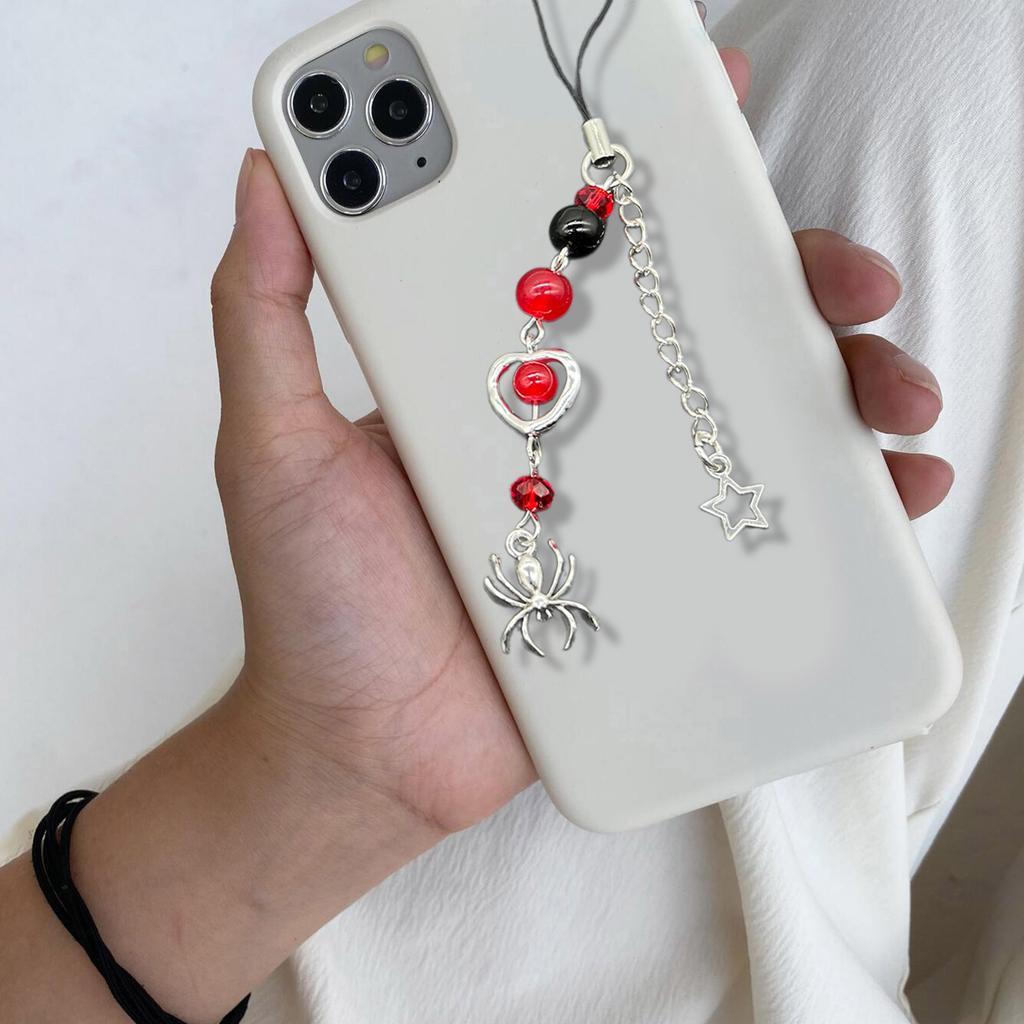 Multi Purpose Handmade Bracelet/Phone Charm Dainty Beaded Bracelet/Phone Charm with Matching Star and Spider Pendant