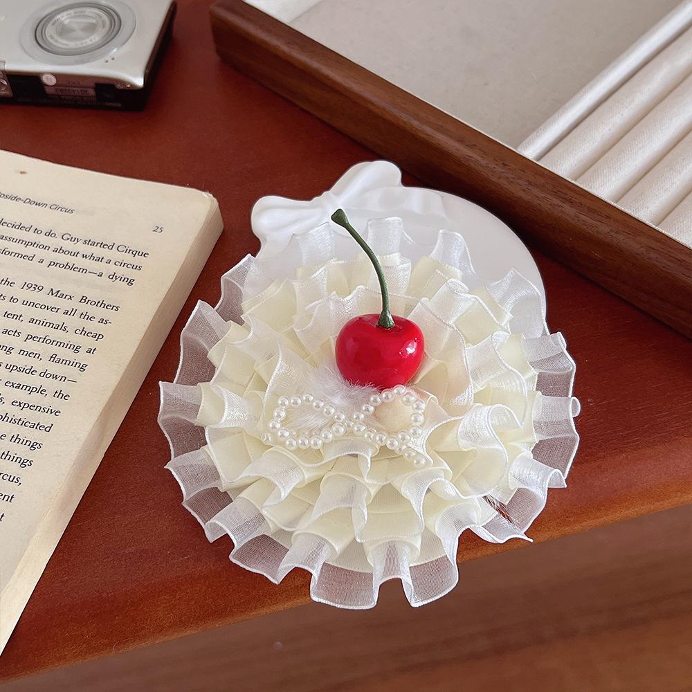 

New Cherry Cake Hat Cute Bowknot Lace Hair Clip Lolita Small Party Hat Lolita Girl Attire Birthday Hat Accessory 1pcs